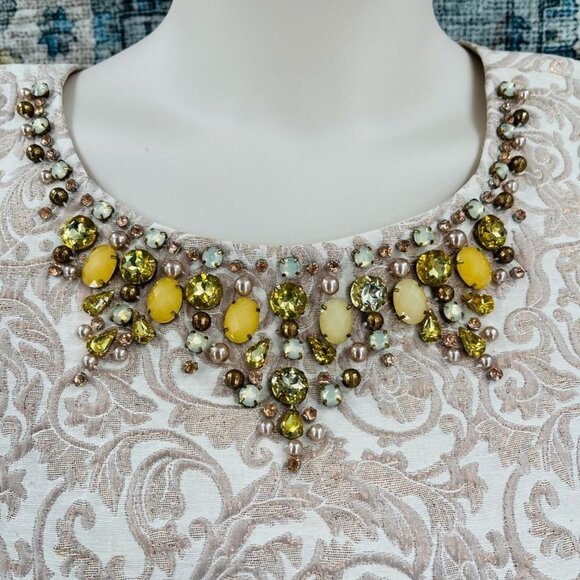 Eliza J Ladies Dress Size 8 Tapestry Print Evening Wear Jeweled Neckline - Picture 3 of 13